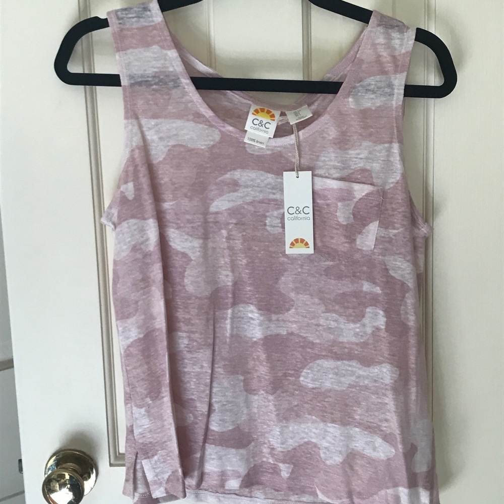 Pink Camo Linen Tank
